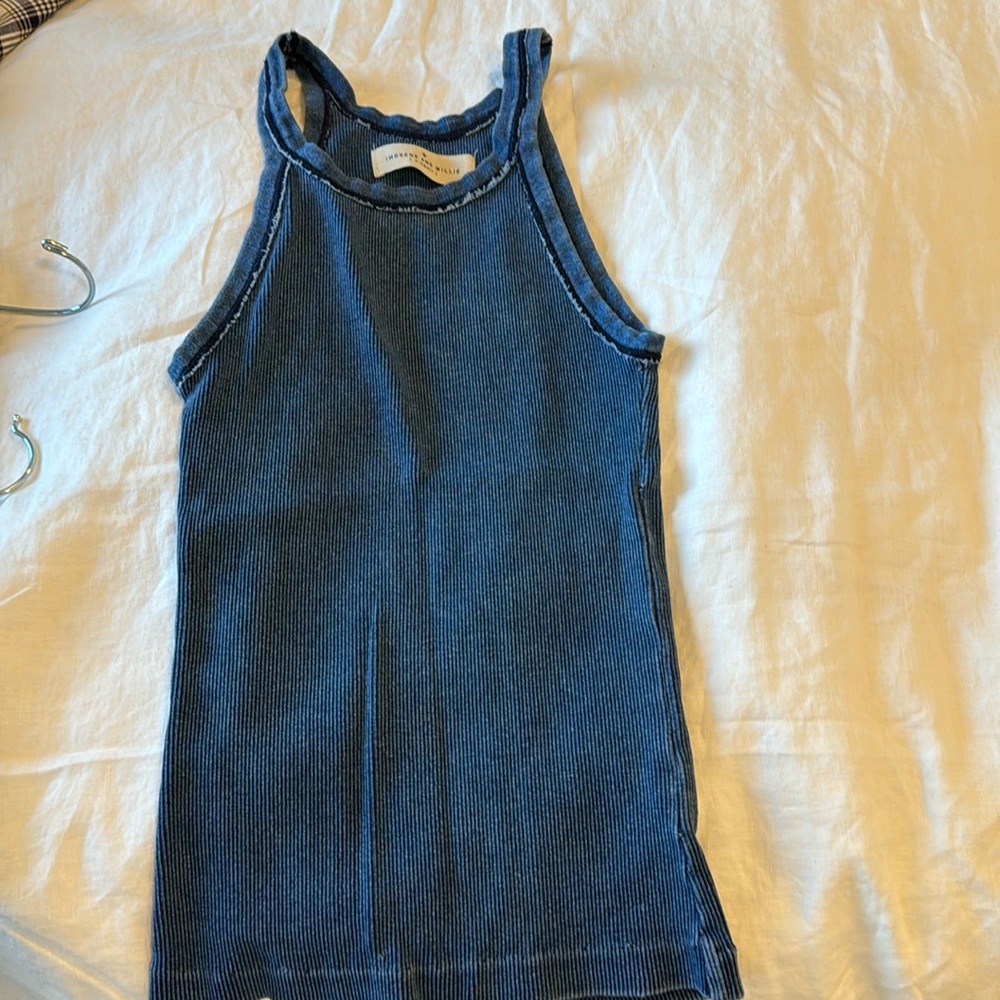 Ribbed Blue Tank Top - Women